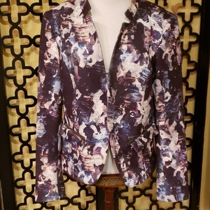 HELENE BERMAN NOTCHED COLLAR PURPLE ‎ JACKET